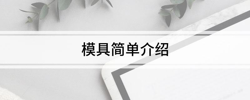 模具简单介绍(图1)