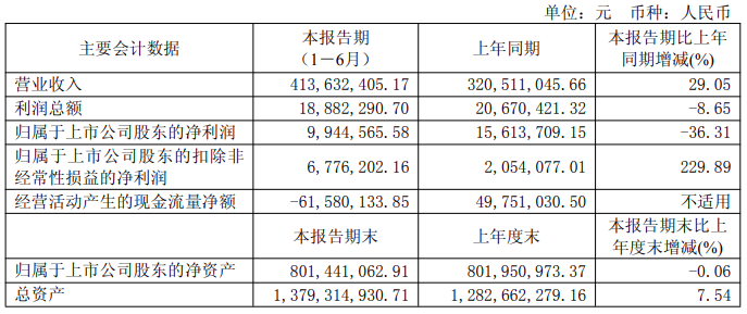 确立储能业务为战略发展新方向德宏股份上半年营收414亿元同比增长29%(图1)